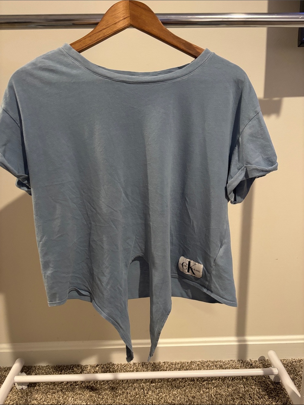 Calvin Klein Dusty Blue Cropped Tee